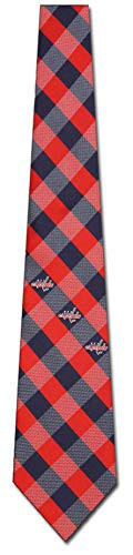 Capitals Check Polyester Neck Tie Washington Hockey Team Logo