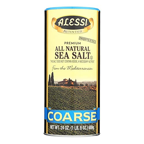 Alessi Coarse Sea Salt- 24-Ounce -Pack of 6-