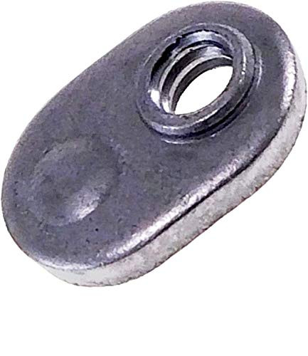 Single Tab Weld Nut with Target - Spot Weld Nuts 10-24 - Weld Nuts/Spot/Offset Hole - Low Carbon Plain Steel -50-