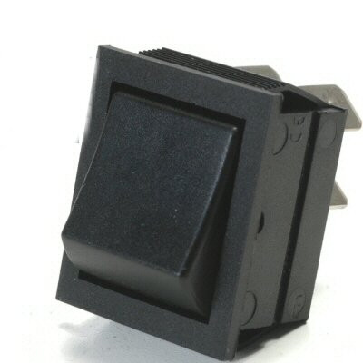 Black 20 Amp On / Off / On Square Double Pole Rocker Switch With Tab Terminals