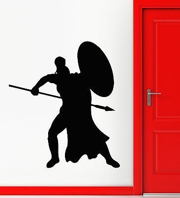 Wall Stickers Vinyl Decal Spartan Warrior Shield Spear Helmet Silhouette -vs816-
