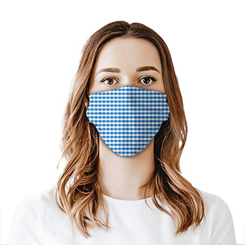 Fashion Comfortable Windproof mask Monochrome Gingham Checks Classical Country Culture Old Fashioned Grid Design Printed Facial decorations for adult