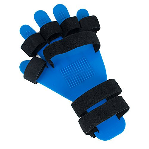 Jinon Finger Orthotics Points Fingerboard Stroke Hemiplegia Finger Training Device for Stroke/Hemiplegia/Traumatic Brain Injury-Right Hand/S- -Blue- Free Size-