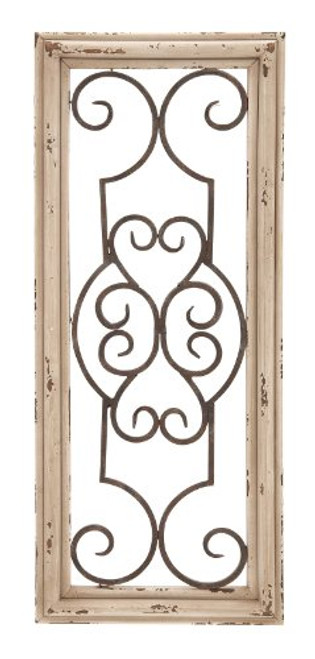 Benzara BM03765 Wood and Metal Panel Wall Décor, Brown Benzara BM03765 Wood and Metal Panel Wall Décor, Brown