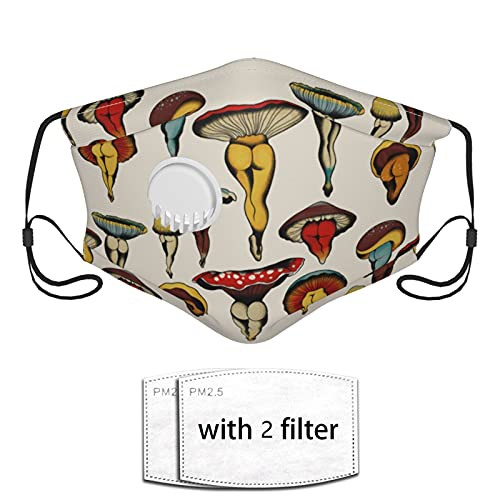 Sexy Mushrooms Men's Woman with Valve and Filter Face Masks Washable Reusable-10 Filters-