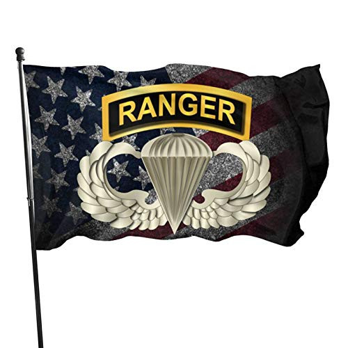 Wolfdinner American Flag by U.S. Veterans Owned Airborne Badge Ranger Tab Flag 3x5 Ft