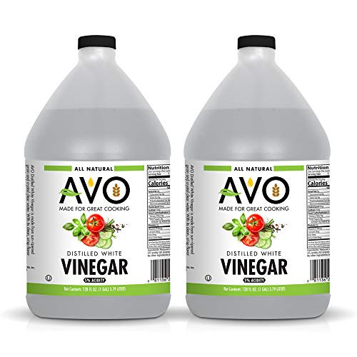 2-PK AVO Pure Natural Distilled White Vinegar  5 percent Acidity For Cooking and Cleaning Purposes -2 bottles- 1 gallon each-