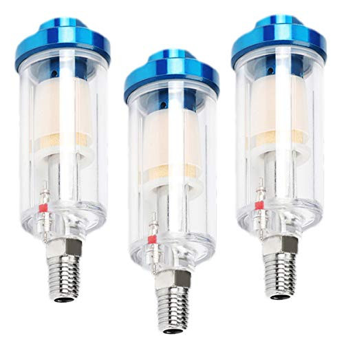 Air Compressor Water Separator Air Compressor Filter- Separator for Air Filter- Water Filter and Spray Paint Water Separator Air Compressor 1/4 NPT inlets and outlets -3 pieces-