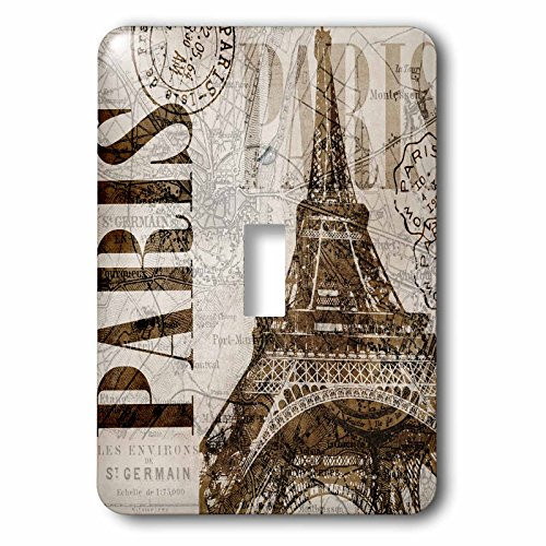 3dRose -lsp-268320-1- Single Toggle Switch Watercolor Paris Illustration With Eiffel Tower