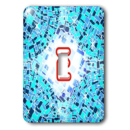 3dRose Russ Billington Monograms-Swimming Pool- Initial E - Initial E- Swimming Pool Reflections with Pool Float Initial in Red - single toggle switch -lsp-300104-1-