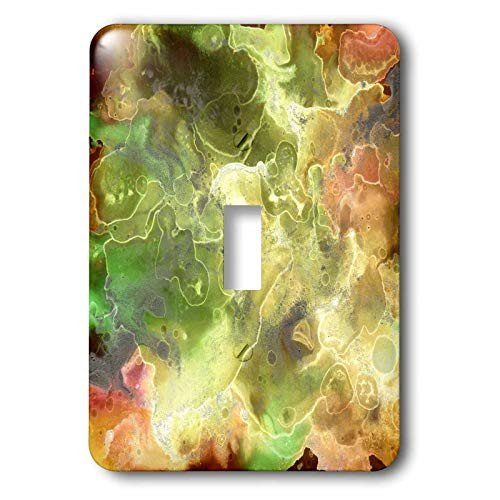 3dRose lens Art by Florene - Digital Painting - Image of Yellow Green And Coral Pools Of Abstract Color - single toggle switch -lsp-300682-1-