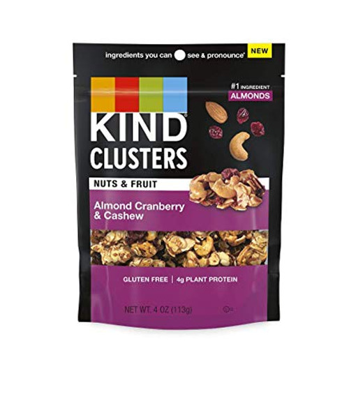 KIND Healthy Grains Clusters- Almond Cranberry Cashew- Gluten Free- Low Sugar- 4 Oz