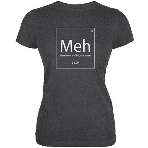 Old Glory Meh Periodic Table Dark Heather Juniors Soft T-Shirt - 2X-Large