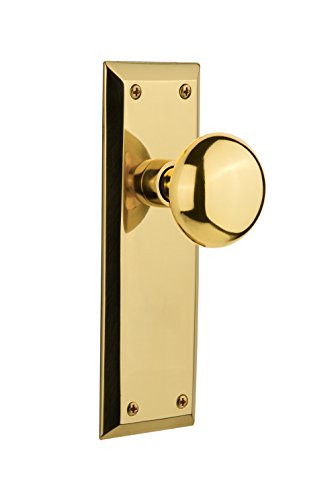 Nostalgic Warehouse New York Plate with New York Knob, Single Dummy, Unlacquered Brass