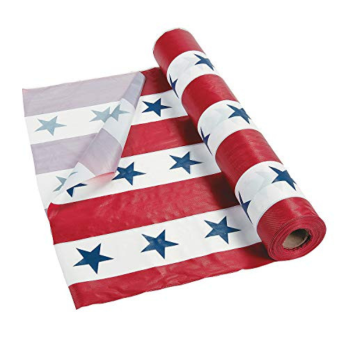 Fun Express - Patriotic Tablecloth Roll for Fourth of July - Party Supplies - Table Covers - Print Table Rolls - Fourth of July - 1 Piece