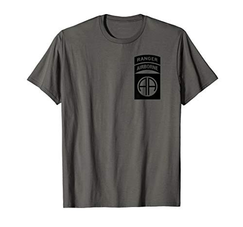 82nd Airborne Division Patch with Ranger Tab Dark Grey T-Shirt