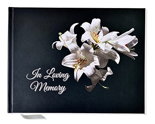 Funeral Guest Book - Memorial Guest Book - Guest Book for Funeral Hardcover - Guestbook for Sign in- Celebration of Life Memorial Service - Funeral Guest Sign Book with Memory Table Card Sign Included