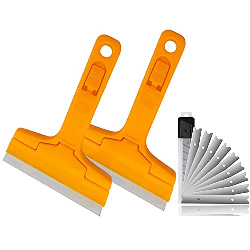 Razor Blade Scraper- 4 Inch Scraper Tool- Multi-function Scraper with 20 Replaceable Blades- Cleaning Tool for Windows- Glass- Floor- Paint- Walls- Stoves- Caulk- Labels- Adhesives- Stickers Razor Blade Scraper- 4 Inch Scraper Tool- Multi-function Scraper with 20 Replaceable Blades- Cleaning Tool for Windows- Glass- Floor- Paint- Walls- Stoves- Caulk- Labels- Adhesives- Stickers
