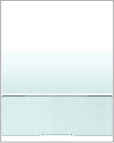 Business Voucher Check Stock - Computer Laser Checks - 250 Sheets Check on Bottom- Green Diamond