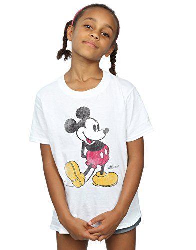Disney Girls Mickey Mouse Classic Kick T-Shirt 7-8 Years White