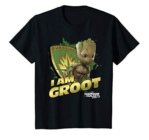 Kids Marvel Guardians Vol.2 I AM GROOT Shield Splash Kids T-Shirt