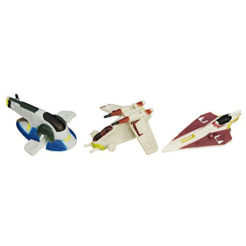 Star Wars Micro Machines Clone Army Raid (Obi-Wan Kenobi's Jedi Starfighter, Jango Fett's Slave I, and Republic Attack Gunship)