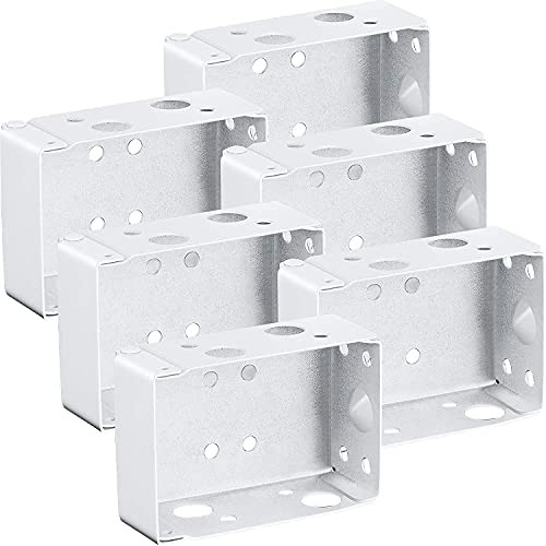 6PCS Blind Brackets 2 Inch Low Profile Box Mounting Bracket White Color Window Blinds Headrail Bracket