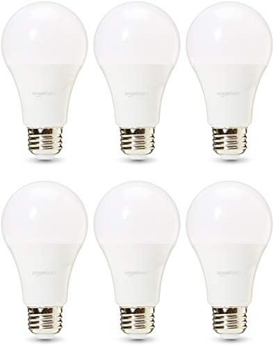 AmazonBasics Commercial Grade LED Light Bulb | 100-Watt Equivale, A21, Soft White, 25,000 Hour Lifetime, Dimmable, 6-Pack