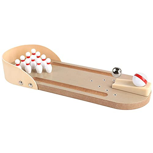 Desktop Bowling Game - Kid Mini Wooden Desktop Bowling Basketball Game- Developmental Toys Gift Parent - Education Play Toys  and  Indoor Decompression Board Game- Child Interactive Toy Indoor -Large-