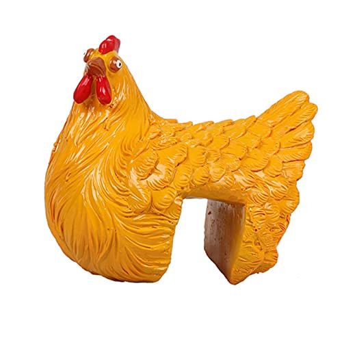woyada Hen Statue Animal Ornaments Farm Garden Decor Animal Collectable Garden Sculptures For Garden Ladder Decoration
