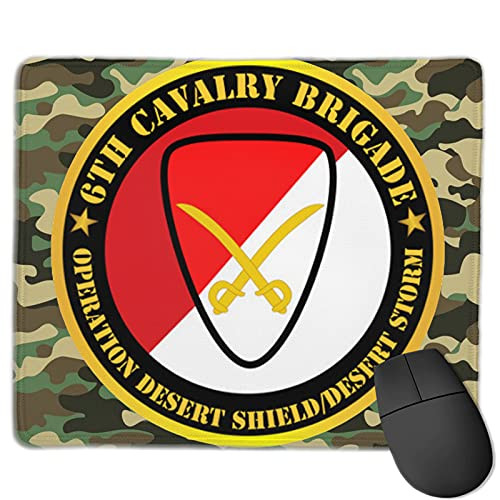 6th Cavalry Brigade Operation Desert Shield Mouse Pad Non-Slip Rubber Base Gaming Mouse Pad for Laptop 11.8 X 9.8 X 0.12 in
