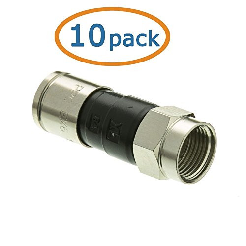 ACLgiants- -10 PACK- RG6 F-pin Compression Connector- Quad and Dual Shield Compatible