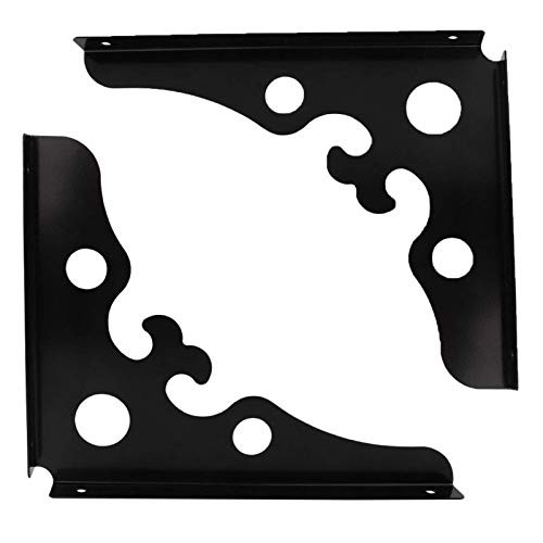 Black Shelf Bracket Brackets for Shelves Wall Mounted L Shape Right Angle Corner Bracket Heavy Duty Metal Decorative Brackets Triangle Shelf Supports-Two Installation Methods -Size : 125mm125mm-