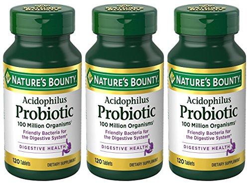 Nature's Bounty Nature's Bounty Probiotic Acidophilus- 360 Tablets -3 X 120 Count Bottles--- 360 Count --