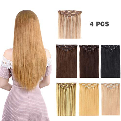 14" Clip in Hair Extensions Remy Human Hair for Women - Silky Straight 50grams 4pieces Dirty Blonde 16 Color 14" Clip in Hair Extensions Remy Human Hair for Women - Silky Straight 50grams 4pieces Dirty Blonde 16 Color