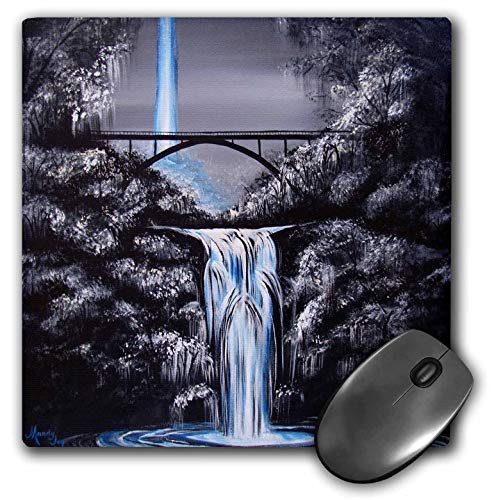 3dRose Image of a Bridge Over a Waterfall- with a Pool Below. - Mouse Pads -mp-334329-1-