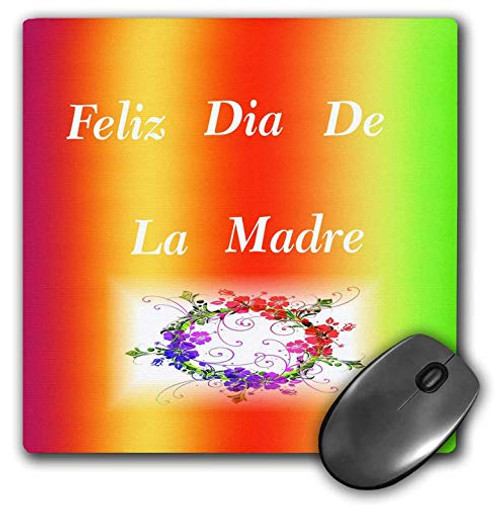 3dRose Image of Bright Green Blue Paint Splatter with Spanish Mothers Day - Mouse Pads -mp-346177-1- 3dRose Image of Bright Green Blue Paint Splatter with Spanish Mothers Day - Mouse Pads -mp-346177-1-