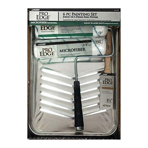 Linzer RS 1736 0900 Rs1736 Roller and Tray Kit- 6 Pieces- for Use with All Premium Paints and Stains- Metal