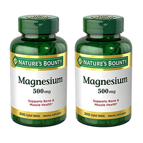 Nature's Bounty Magnesium 500 mg- 200 Tablets -2 Pack-
