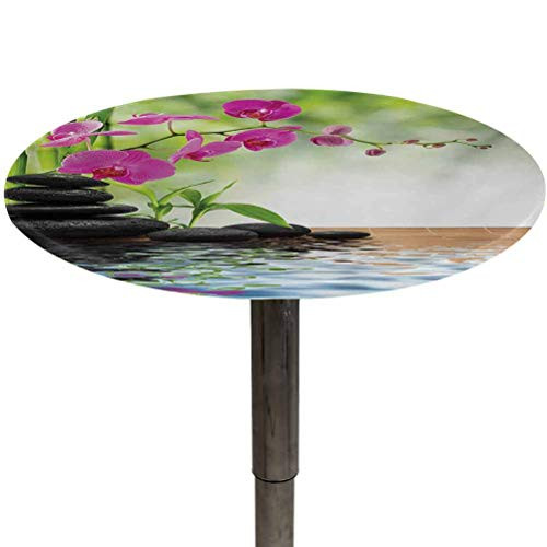 Round Tablecloth Spa Spillproof Table Cover Composition Bamboo Tree Floor Mat Orchid Stones Wellness Greenery Perfect for Picnic and Camping Table Fuchsia Charcoal Grey Lime Green Diameter 40" Round Tablecloth Spa Spillproof Table Cover Composition Bamboo Tree Floor Mat Orchid Stones Wellness Greenery Perfect for Picnic and Camping Table Fuchsia Charcoal Grey Lime Green Diameter 40"