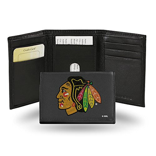 NHL Chicago Blackhawks Embroidered Leather Trifold Wallet