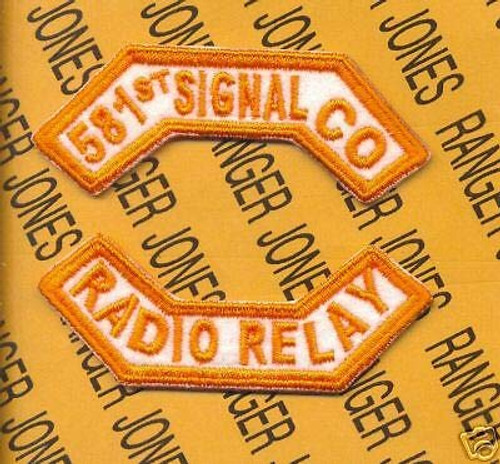 8th Army Korea "581st Signal CO Radio Relay" tab Patch