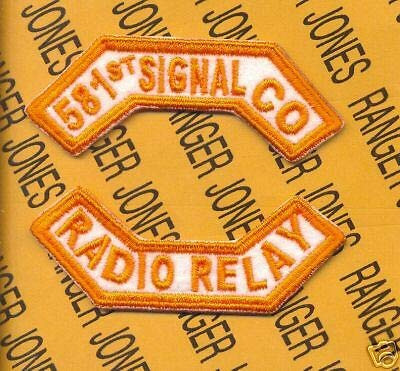 8th Army Korea "581st Signal CO Radio Relay" tab Patch