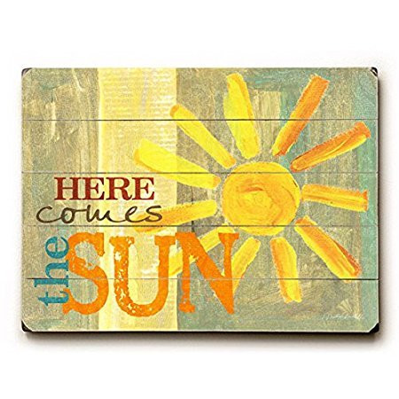 One Bella Casa Here Comes The Sun Solid Wood Wall Decor One Size Multicolor