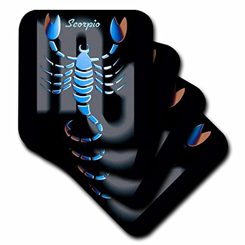 3dRose cst_925_3 Scorpio Zodiac Sign Ceramic Tile Coasters, Set of 4