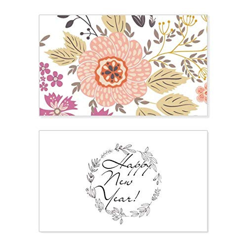 Dahlia Flower Plant Paint New Year Festival Greeting Card Bless Message Present