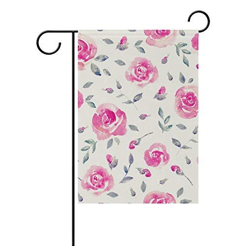 LONK Garden Flag Flower Paint Double Side Yard Banner Print 28 x 40  and  12 x 18 Inch