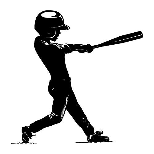 Wall Sticker-Baseball Boy Player Child-Sport Vinyl Wall Decal-Kids Room-Sport Gym Pool Room Removable Decor Decals-Custom Color Stickers-BG00-24-53d-11x11.25 in