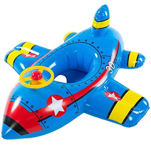 badewanne Inflatable Aircraft Yacht Swimming Pool Floats Baby Pool Floats Toddler Swimming Floats Baby Fun Beach Floats Swimming Party Pool Toys Summer Pool Raft Chairs Childrens Swimming Rings -Blue-