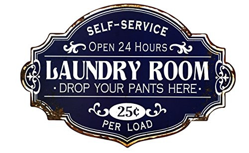 Creative Co-op Laundry Room Vintage Style Metal Sign